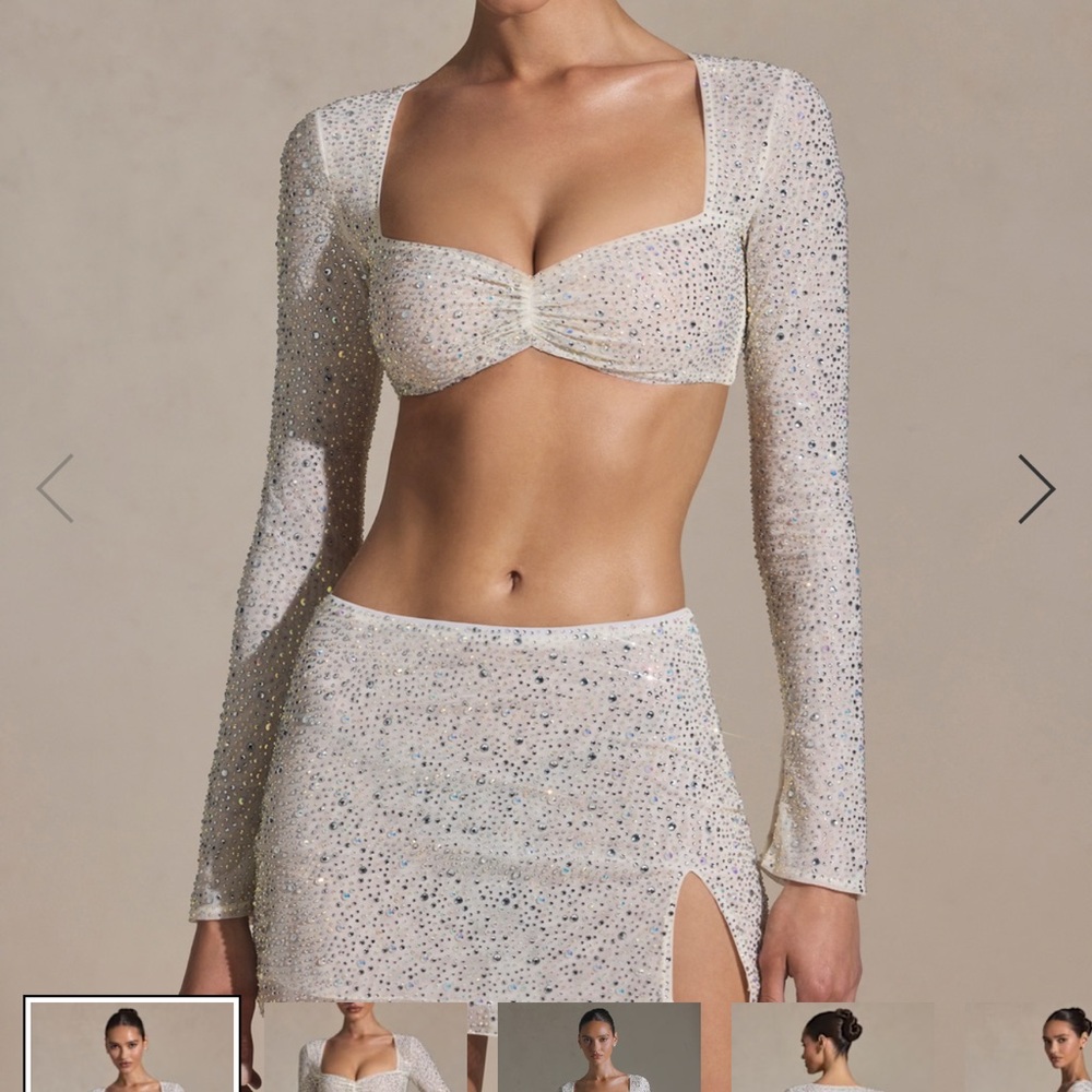 Oh Polly White Sequin Set - Size 2